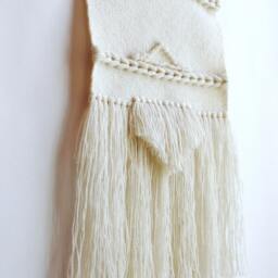 Woven Wall Hanging, White Tapestry, Best Selling Art Items, Weaving, Handwoven Hanging Decor, Weaving - thumbnail 3