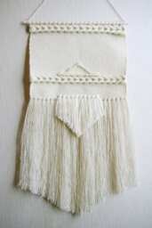 Woven Wall Hanging, White Tapestry, Best Selling Art Items, Weaving, Handwoven Hanging Decor, Weaving - thumbnail 1