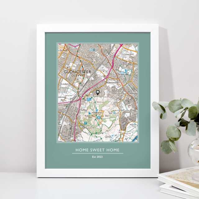 Personalised Custom Made UK Map Print Os Maps Homeowner House Warming Gift Framed Art Wall Decor Detailed - image 1