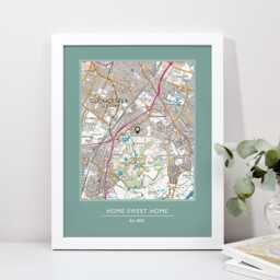 Personalised Custom Made UK Map Print Os Maps Homeowner House Warming Gift Framed Art Wall Decor Detailed - thumbnail 1