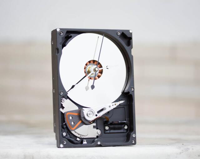 Desk Clock From A Recycled Computer Hard Drive - Hdd Ready To Ship - image 1
