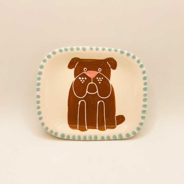 Handmade Ceramic Soap Dish Hand-Painted Bulldog, Bathroom Accessory, Home Decor, Handcrafted Pottery - image 1