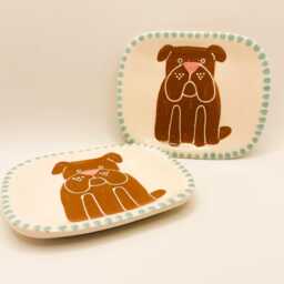 Handmade Ceramic Soap Dish Hand-Painted Bulldog, Bathroom Accessory, Home Decor, Handcrafted Pottery - thumbnail 4