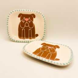 Handmade Ceramic Soap Dish Hand-Painted Bulldog, Bathroom Accessory, Home Decor, Handcrafted Pottery - thumbnail 2