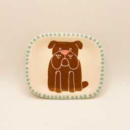 Handmade Ceramic Soap Dish Hand-Painted Bulldog, Bathroom Accessory, Home Decor, Handcrafted Pottery