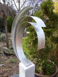 "Large Modern Abstract Aluminum Metal Sculpture Artist Unique ""Triple"