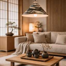 White & Black Handmade Ceramic Pendant Light Modern Rustic Clay Hanging Lamp Plug-In - thumbnail 3