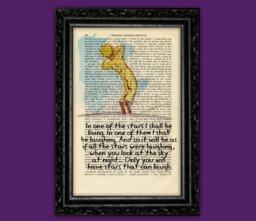 The Little Prince Falling - Blue Sky Print On Vintage Dictionary Page Touching Farewell Scene With Laughing Stars Quote - 47- N??4 - thumbnail 1