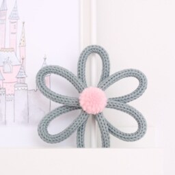 Knitted Wire Flower, Flower Wall Art, Nursery Decor, Children's Girls Bedroom Decor - thumbnail 2