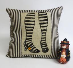 Halloween Witch Feet Pillow Gothic Home Decor - thumbnail 1