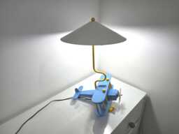Retro Air Plane Table Lamp Children Bedroom Lighting Boys Room Decor Desk Light - thumbnail 1