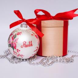 Hand Painted Cardinal Christmas Ornament Personalized Memorial Winter Decor - thumbnail 3