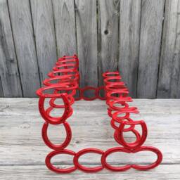 Horseshoe Boot Rack - Red Decor Art Storage Organizer Rustic Decor, Farm House - thumbnail 3
