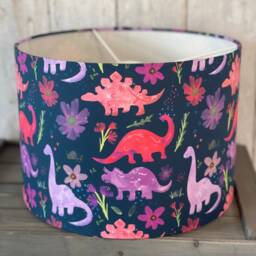 Pink Dinosaur Lampshade, Girly Dinosaur Lampshade, Nursery, Theme, Lamp - thumbnail 3