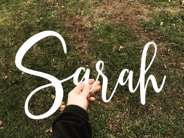Custom Metal Name - Family Personalized Steel Wall Hanging Word Wedding Gift Nursery Decor- Cursive - image 1