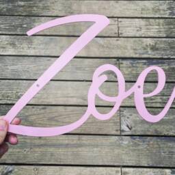 Custom Metal Name - Family Personalized Steel Wall Hanging Word Wedding Gift Nursery Decor- Cursive - thumbnail 3