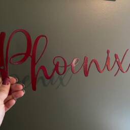 Custom Metal Name - Family Personalized Steel Wall Hanging Word Wedding Gift Nursery Decor- Cursive - thumbnail 4