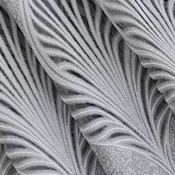 Silver Gray Leaf Embroidered Jacquard Curtain Panels, Luxury Textured Window Drapes - thumbnail 3