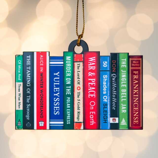 Funny Book Themed Christmas Tree Decoration, Literary Bauble, Bookish Decoration - image 1