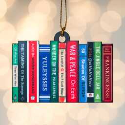 Funny Book Themed Christmas Tree Decoration, Literary Bauble, Bookish Decoration - thumbnail 1