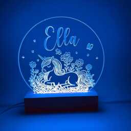 Personalised Led Night Light - Desk Up Sign Bedroom Office D??cor Unicorn - thumbnail 3