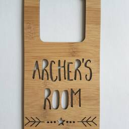 Personalised Wooden Door Hanger-Wall Hanging-Kids Door Sign-Custom Name-Kids Gift-Baby Gift-Lasercut-Plaque-Acrylic-Pastel-Bamboo - thumbnail 3