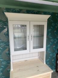 Bespoke Welsh Dresser Top Solid Wood/ Glass Cabinet - Free Delivery - thumbnail 3