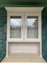 Bespoke Welsh Dresser Top Solid Wood/ Glass Cabinet - Free Delivery - thumbnail 4