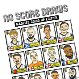 Notts County - No Score Draws Magpies Going Up Edition A3 Print Of 24 Hand-Drawn Panini Doodles Ncfc's 22/23 Promotion Winners - thumbnail 2