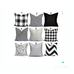 Black Pillow Covers, White Greek Key Cover For 20x20 Pillow, 18x18 16x16 All Sizes - thumbnail 3