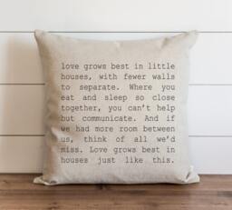 Love Grows Best 20 X Pillow Cover // Housewarming Gifts Decorative Covers Throw Pillows Gift For Her Sentimental - thumbnail 1