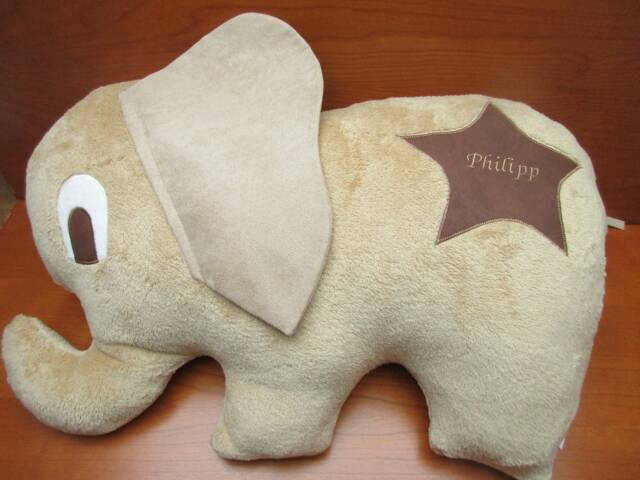 Elephant Cushion, 40 X 60 cm Or 30 20 cm, Cuddly Soft, Personalized With Name Baby Gift, Christmas Gift Children's Gift - image 1