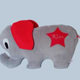 Elephant Cushion, 40 X 60 cm Or 30 20 cm, Cuddly Soft, Personalized With Name Baby Gift, Christmas Gift Children's Gift - thumbnail 3