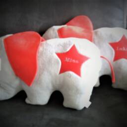 Elephant Cushion, 40 X 60 cm Or 30 20 cm, Cuddly Soft, Personalized With Name Baby Gift, Christmas Gift Children's Gift - thumbnail 2