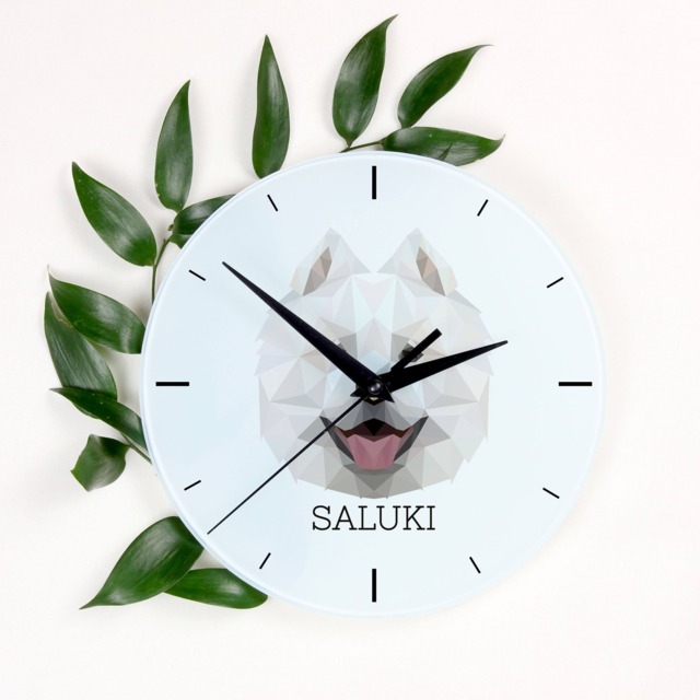 A Clock With A Samoyed Dog. New Collection The Geometric Dog - image 1
