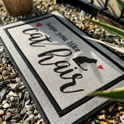 Hope You Like Cat Hair - Funny Door Mat Custom Lover Doormat Silhouette Love Heart Cute Pet Animal Gift - thumbnail 2