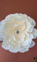 Handmade Cream Crepe Paper Flower Wall Lamp Nursery Bedroom Decor - 55-60 cm