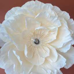Handmade Cream Crepe Paper Flower Wall Lamp Nursery Bedroom Decor - 55-60 cm - thumbnail 3