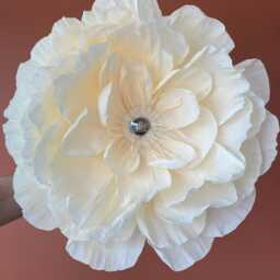 Handmade Cream Crepe Paper Flower Wall Lamp Nursery Bedroom Decor - 55-60 cm - thumbnail 2