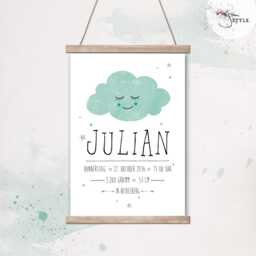 Birth Date Poster Sun With Birth Dates // A4 Motifs & Colors Of Your Choice - thumbnail 3