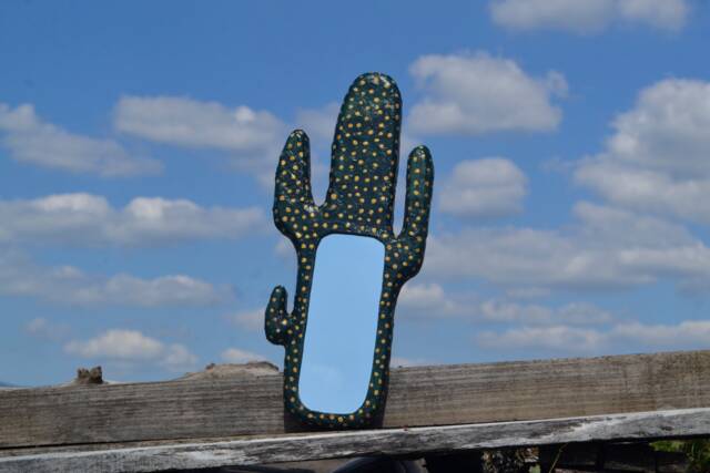Cactus Wall Mirror, Decorative Mirror, Dark Green Cactus, Cacti Wall Decor, Cactus Shaped Suculent Lover Gifts, Decor - image 1