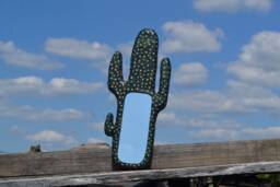 Cactus Wall Mirror, Decorative Mirror, Dark Green Cactus, Cacti Wall Decor, Cactus Shaped Suculent Lover Gifts, Decor - thumbnail 1