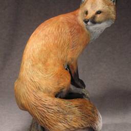Graceful Red - Tailed Fox Bronze Wildlife Realistic By Jerry Simchuk Art Studio - thumbnail 2