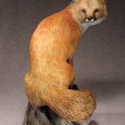 Graceful Red - Tailed Fox Bronze Wildlife Realistic By Jerry Simchuk Art Studio - thumbnail 3