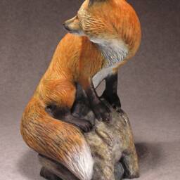 Graceful Red - Tailed Fox Bronze Wildlife Realistic By Jerry Simchuk Art Studio - thumbnail 4