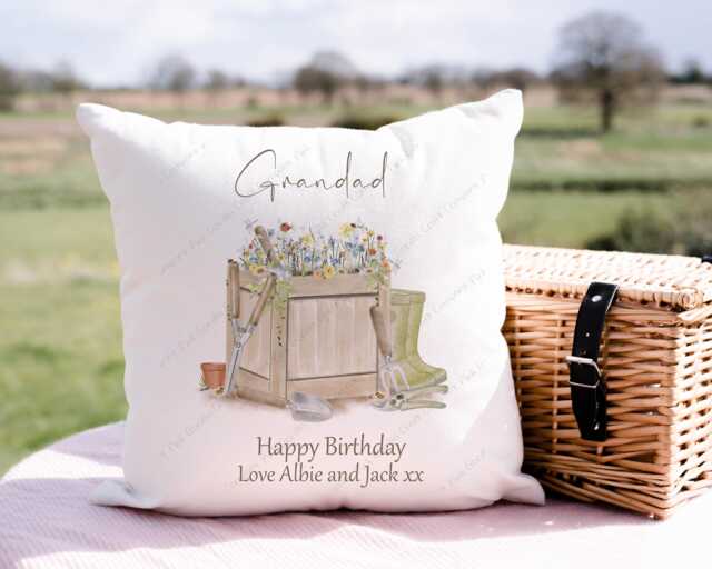 Personalised Gardener Cushion, Pillow, Gift, Gardening Gift For Grandad, Grandma, Gardener, Garden Gifts - image 1