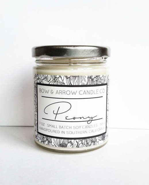 Peony Natural Soy Candle 7 Oz - Eco-Friendly Spring Gift Idea Floral Scented Flower - image 1