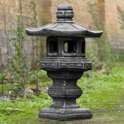 Stone Lantern Pagoda Statue Concrete Zen Garden Figurine Asian Art Japanese Decoration Cement Oriental Lamp Tranquil Ornament - thumbnail 4