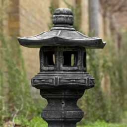 Stone Lantern Pagoda Statue Concrete Zen Garden Figurine Asian Art Japanese Decoration Cement Oriental Lamp Tranquil Ornament - thumbnail 2