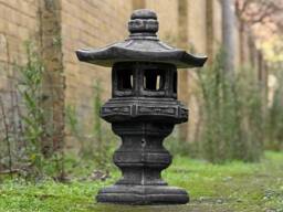 Stone Lantern Pagoda Statue Concrete Zen Garden Figurine Asian Art Japanese Decoration Cement Oriental Lamp Tranquil Ornament - thumbnail 1